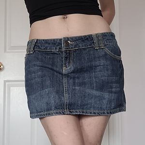 denim mini skirt